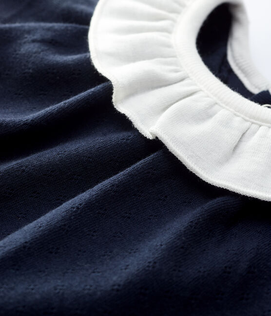 Baby-Bodykleid mit Kragen für Mädchen blau SMOKING