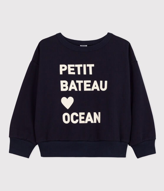 Kinder-Sweatshirt aus Molton für Mädchen und Jungen blau SMOKING