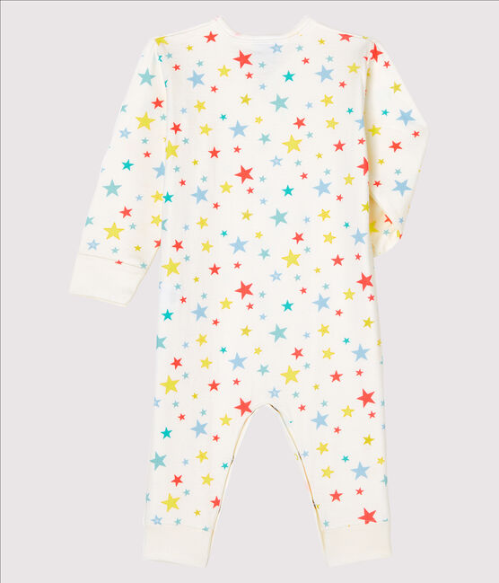 Baby-Strampler ohne Füße aus Doppeljersey weiss MARSHMALLOW/weiss MULTICO