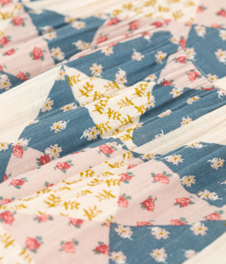 Kurz&auml;rmeliges Kleid aus Baumwollgaze f&uuml;r Kinder/M&auml;dchen weiss AVALANCHE/ MULTICO