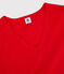 Eng anliegendes T-Shirt mit V-Ausschnitt aus Baumwolle für Damen rot PEPS