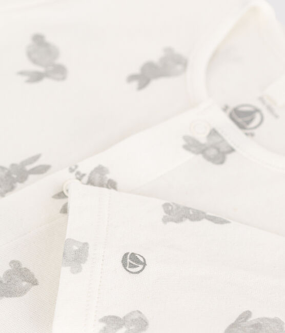 Baby Schlafanzug aus Doppeljersey, mit Häschenmotiv weiss MARSHMALLOW/grau GRIS