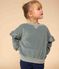 Kinder-Sweatshirt aus einfarbigem Nicki für Mädchen grün BRUT