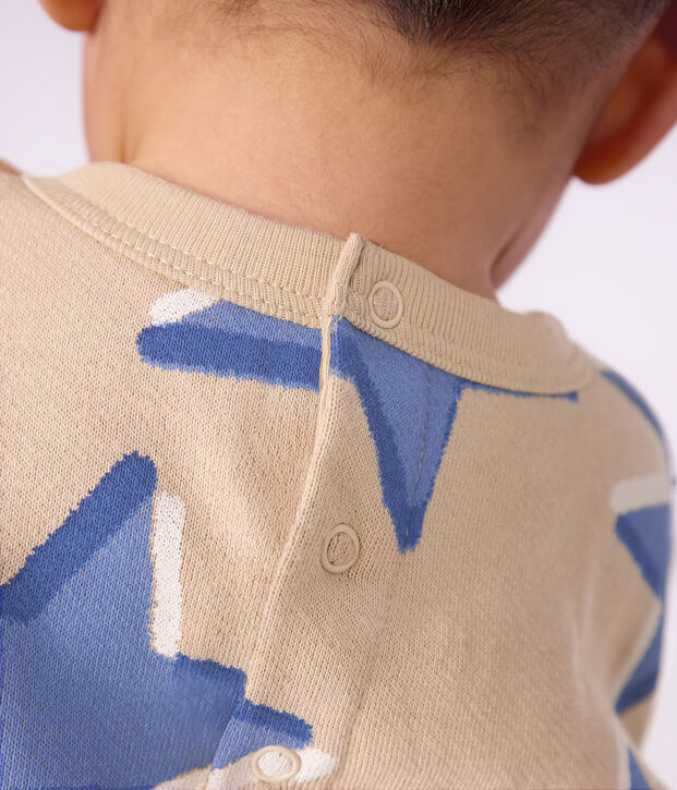 Baby-Sweatshirt aus Baumwolle mit Hertmotiv beige/vielfarbig