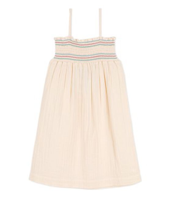 Ärmelloses Kinderkleid aus Baumwollgaze für Mädchen naturfarben AVALANCHE