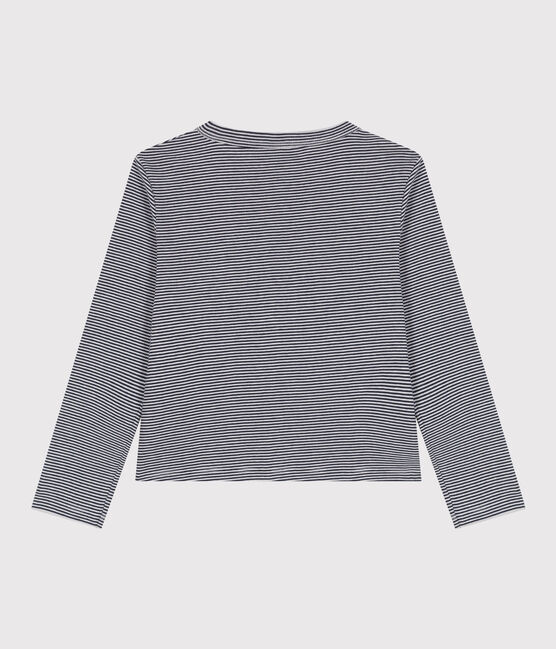 Kinder-Cardigan aus Baumwolle mit Streifen blau SMOKING/weiss MARSHMALLOW