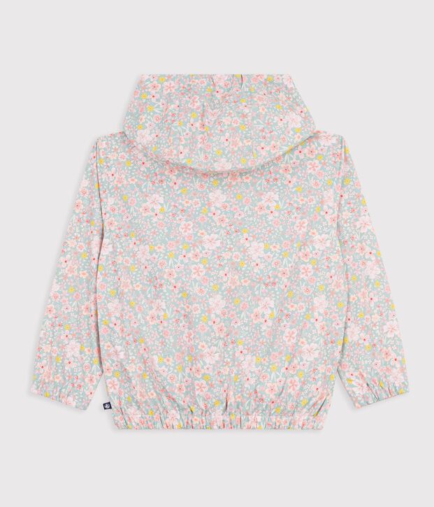 Kinder-Windjacke mit Blumenmuster blau/vielfarbig