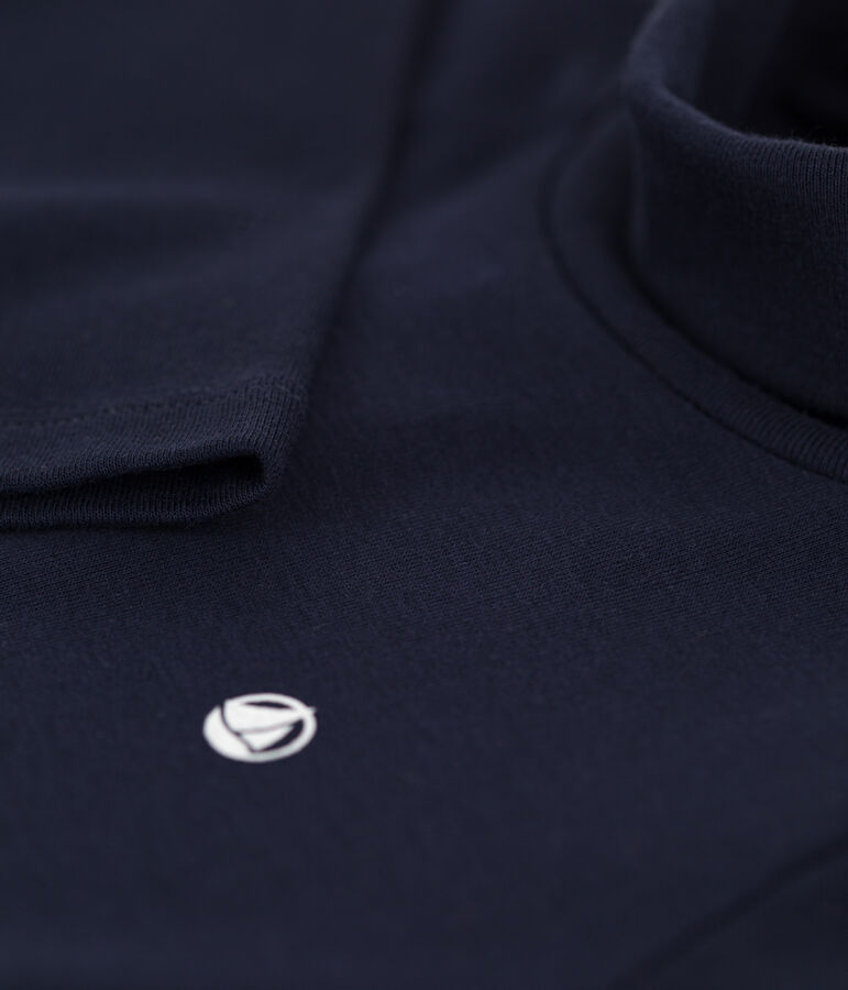 Kinder-Rollkragenshirt aus Baumwolle blau