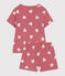 Kinder-Kurzpyjama aus Baumwolle mit Herz-Motiv rosa ROSEWOOD/ MARSHMALLOW
