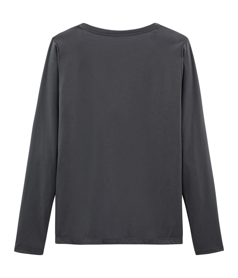 Lang&auml;rmeliges damen-t-shirt sea island aus baumwolle grau