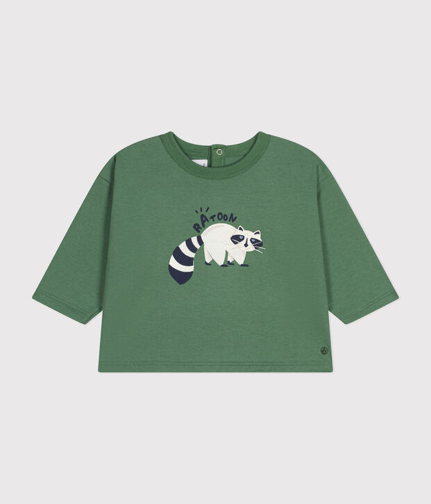 Lang&auml;rmeliges Baby T-Shirt aus feinem Jersey gr&uuml;n