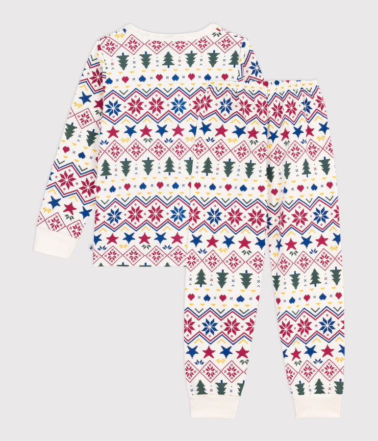 Kinder-Pyjama aus Molton mit Weihnachts-Motiv naturfarben/vielfarbig