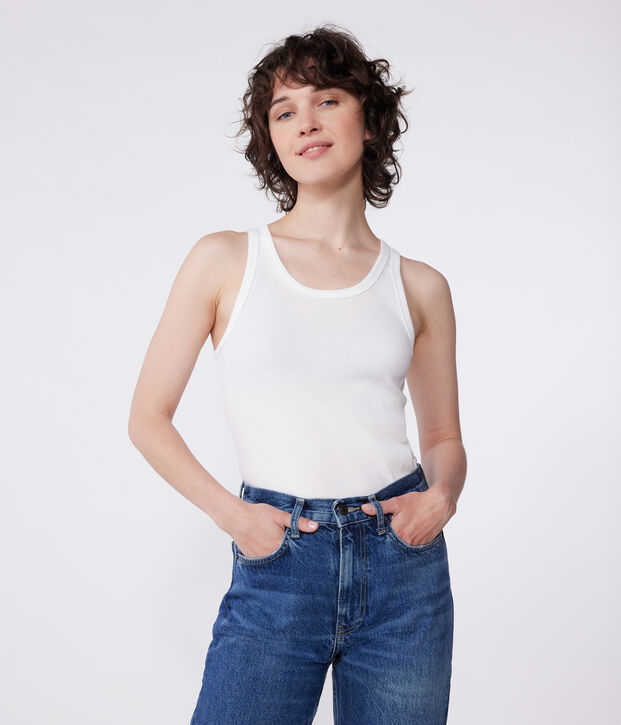 Damen-Tanktop L&rsquo;Iconique aus Baumwolle weiss