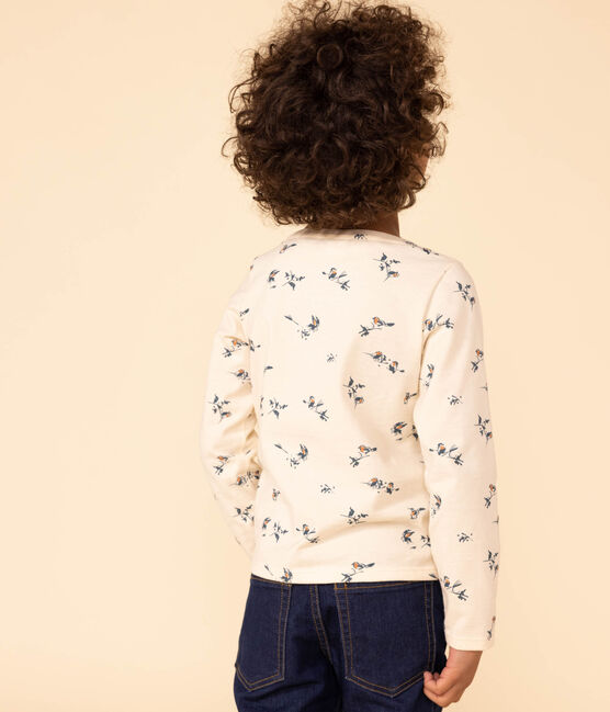 Langärmeliges T-Shirt mit Blumenprint aus Baumwolle für Kinder/Mädchen weiss AVALANCHE/ MULTICO