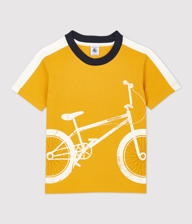 Kurz&auml;rmeliges Kinder-T-Shirt aus Baumwolle f&uuml;r Jungen gelb