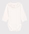 Baby-Body aus Bio-Baumwolle mit Kragen für Mädchen weiss MARSHMALLOW