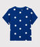 T-Shirt aus Baumwolle/Leinen mit Printmuster Damen blau SURF/weiss MARSHMALLOW