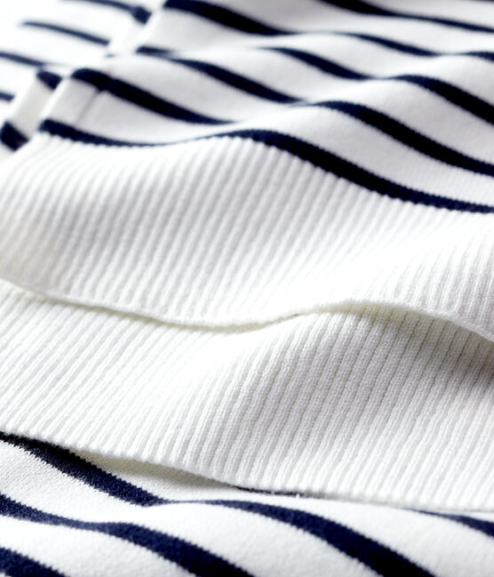 Schal aus Baumwolle mit Streifen weiss MARSHMALLOW/blau SMOKING