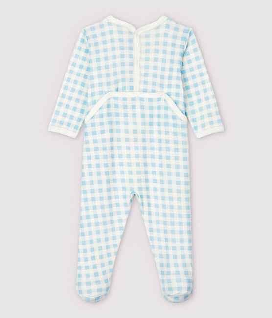 Baby-Strampler aus Baumwolle mit Vichy-Muster in Blau für Mädchen weiss MARSHMALLOW/blau JASMIN