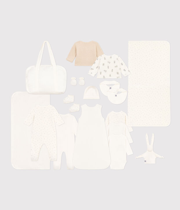 Erstausstattungskoffer, alles aus Baumwolle vielfarbig