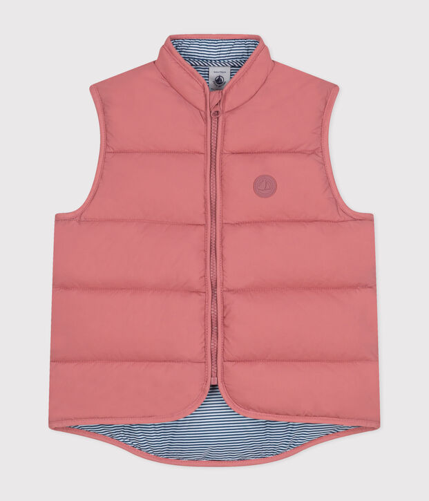 Kinder-Steppweste aus gestepptem Doppeljersey rosa