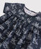 Kurzärmeliges Kinder-Kleid aus Doppeljersey für Mädchen blau SMOKING/weiss ECUME