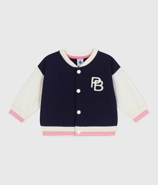 Baby College-Jacke aus Baumwolle blau SOIR/ MILK