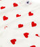 Kinderpyjama aus Rippstrick mit Herzchenmotiv weiss MARSHMALLOW/rot TERKUIT