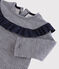Langärmelige Baby-Bluse für Mädchen blau SMOKING/weiss MARSHMALLOW