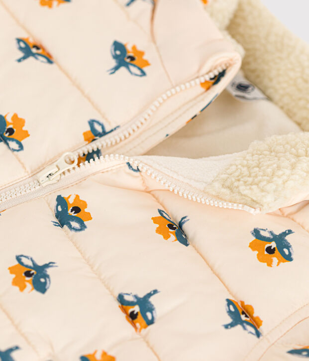 Gemusterter Baby-Anorak mit einziehbarer Kapuze naturfarben/vielfarbig
