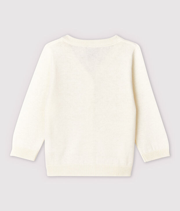 Baby-Cardigan aus Baumwolljersey-Strick mit Leinenanteil Jungen weiss