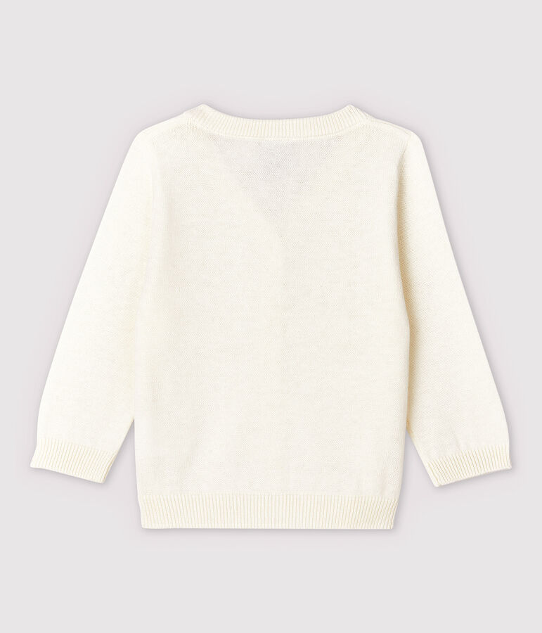 Baby-Cardigan aus Baumwolljersey-Strick mit Leinenanteil Jungen weiss