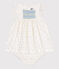 Baby-Kleid und Bloomer aus Baumwolle mit Pünktchen-Muster weiss MARSHMALLOW/weiss MULTICO