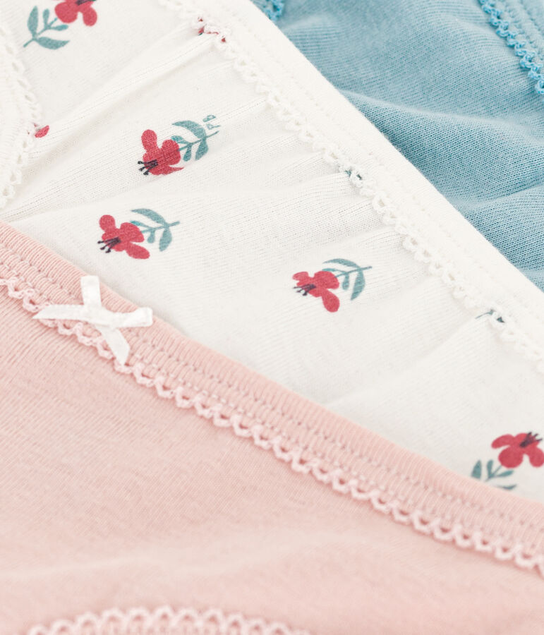 3er-Set Slips aus Baumwolle mit Tulpenmotiv f&uuml;r M&auml;dchen vielfarbig