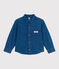 Kinder-Hemd aus einfarbigem Jeansstoff blau DENIM MOYEN