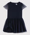 Kurzärmeliges Kinderkleid für Mädchen blau SMOKING