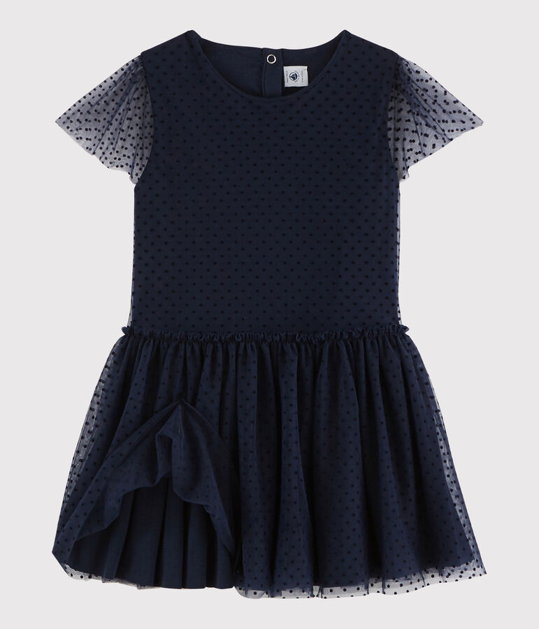 Kurz&auml;rmeliges Kinderkleid f&uuml;r M&auml;dchen blau