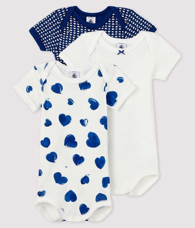 3er-Set kurz&auml;rmelige Baby-Bodys f&uuml;r M&auml;dchen vielfarbig