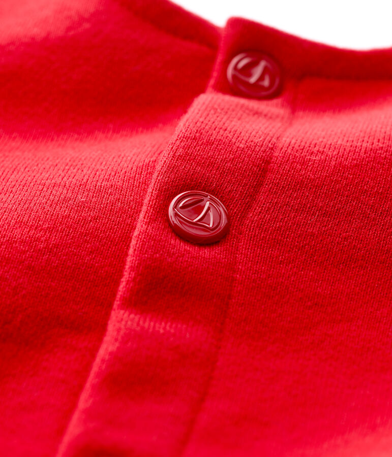 Baby-Cardigan aus Molton f&uuml;r M&auml;dchen rot TERKUIT