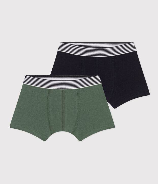 2er-Set Kinder-Boxershorts aus Baumwolle und Elastan vielfarbig