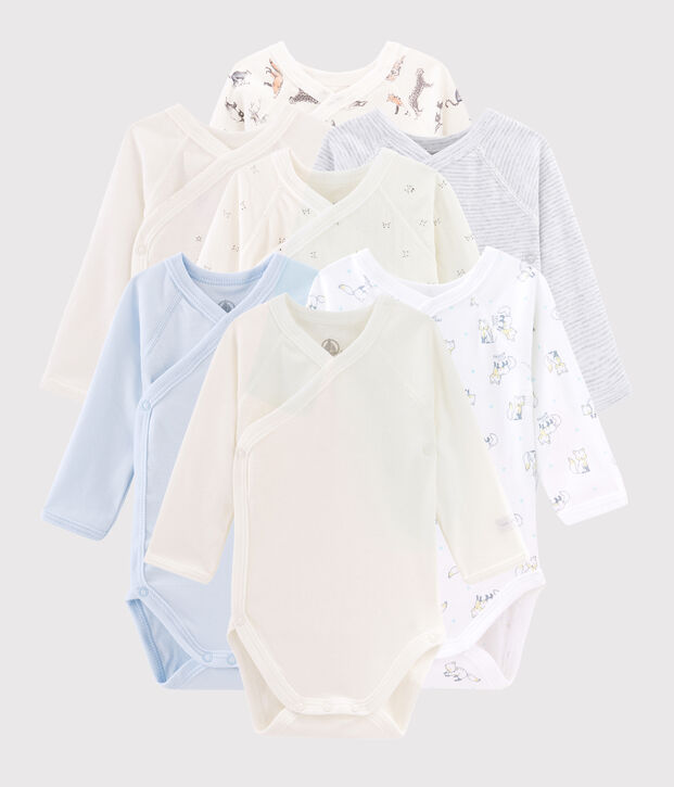 &Uuml;berraschungsset mit 7 lang&auml;rmeligen Baby-Bodys vielfarbig