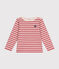 Ikonisches Kinder-Streifenshirt "Marinière" für Mädchen und Jungen rosa ROSEWOOD/ AVALANCHE