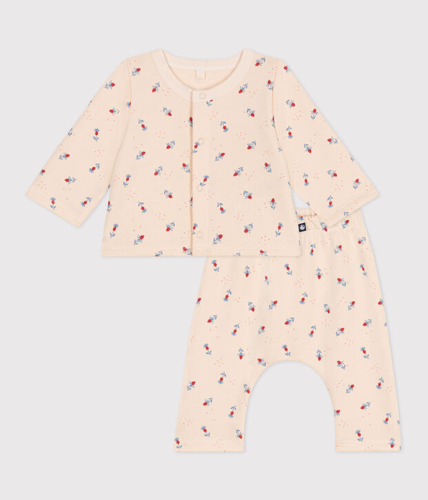 2-teiliges Baby-Set aus Baumwolle naturfarben/vielfarbig