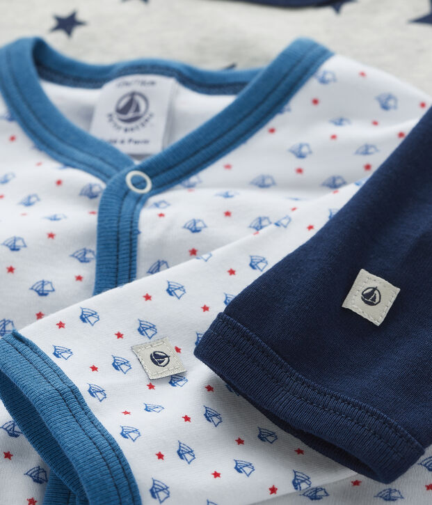 2er-Set Baby-Strampler aus Rippstrick f&uuml;r Jungen vielfarbig