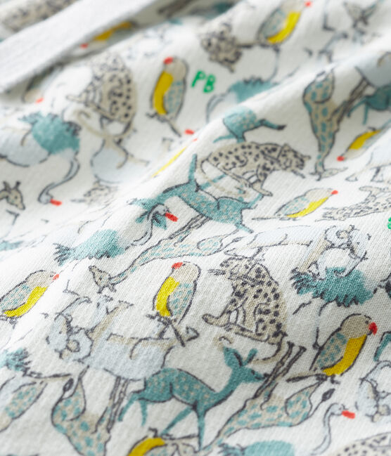 Baby-Hose aus leichtem Molton für Jungen weiss MARSHMALLOW/weiss MULTICO