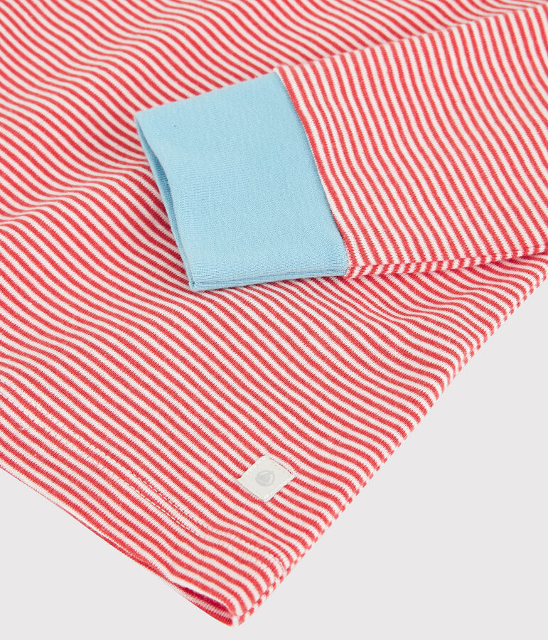 Kinderpyjama aus Baumwolle mit Streifen f&uuml;r Jungen orange/weiss