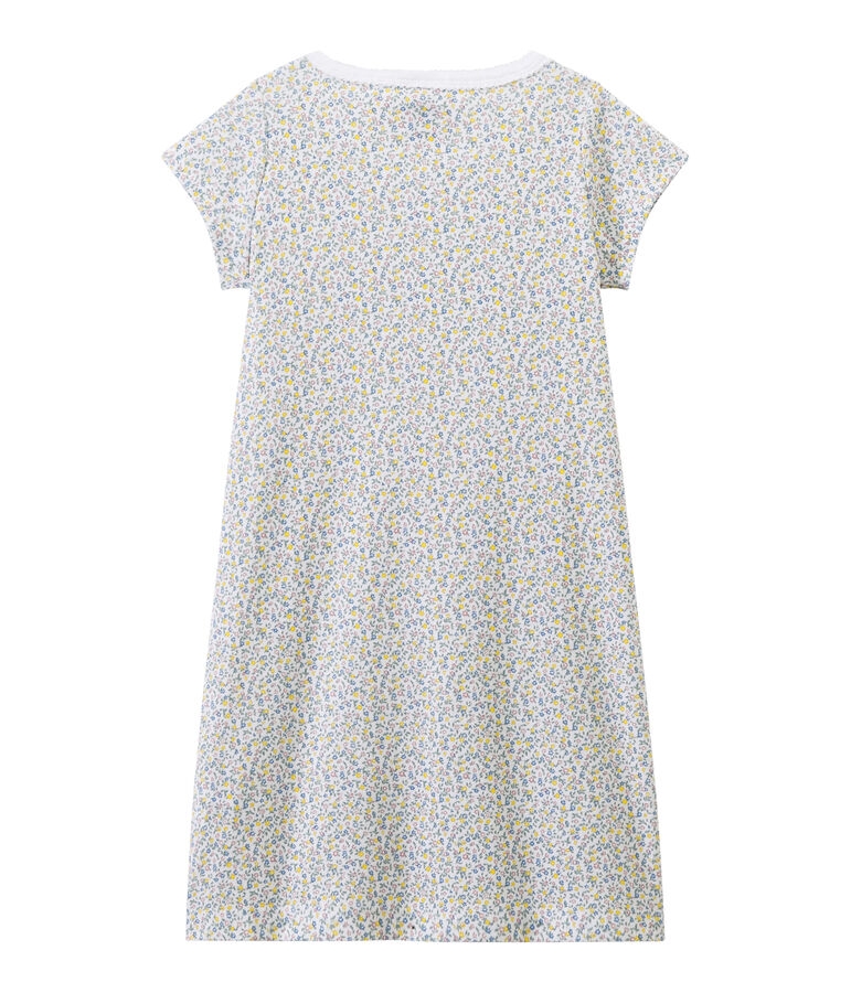 Bedrucktes M&auml;dchen-Nachthemd weiss/vielfarbig