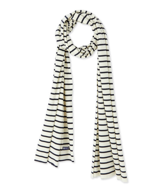 Damen-Tuch mit Marinestreifen beige COQUILLE/blau SMOKING