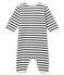 Unisex Baby Strampler ohne Fuß aus gedoppeltem Jersey weiss MARSHMALLOW/blau SMOKING