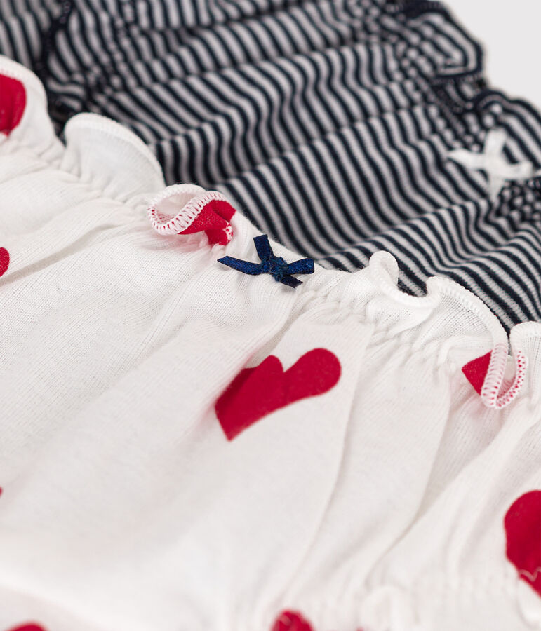 2er-Set Damenslips aus Baumwolle mit R&uuml;schen vielfarbig